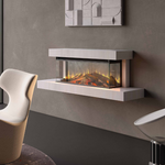 Charger l&#39;image dans la galerie, Cheminée électrique Lumen 870 habillage Craie
