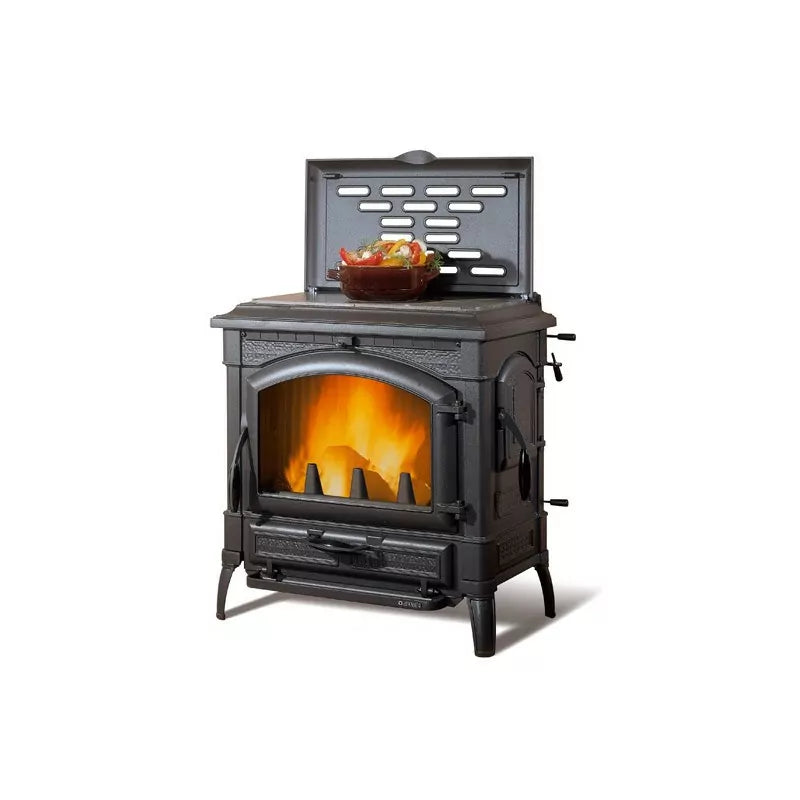 Poêle à bois avec chauffe plat Isotta con cerchi.16 - 11,9 Kw
